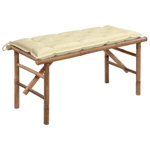 vidaXL Panca da Giardino Pieghevole con Cuscino 118 cm in Bamb&ugrave;