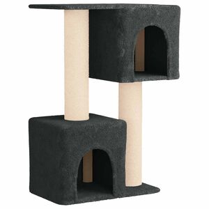 vidaXL Albero per gatti con pali per graffiare in sisal Grigio Scuro