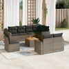 vidaXL Set Divano da Giardino 9 pz con Cuscini Grigio in Polyrattan