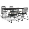 vidaXL Set da Pranzo da Giardino 5 pz Nero in Rattan PVC