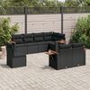 vidaXL Set Divani da Giardino con Cuscini 8 pz Nero in Polyrattan
