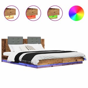 vidaXL Struttura letto con testata Legno vecchio 200 x 200 cm