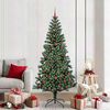 vidaXL Albero di Natale artificiale con luci integrate Verde 210 cm
