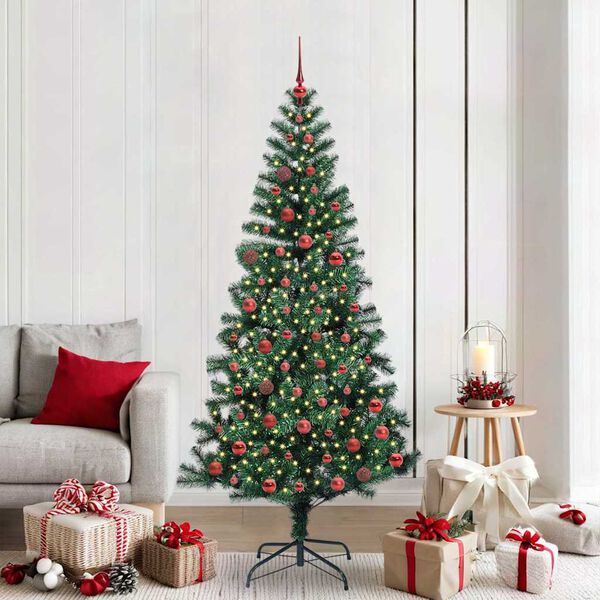vidaXL Albero di Natale artificiale con luci integrate Verde 210 cm