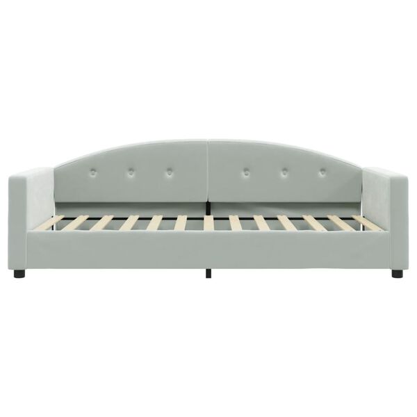 vidaXL Letto da Giorno Grigio Chiaro 90x200 cm in Velluto