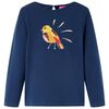 vidaXL Maglietta per Bambini Maniche Lunghe Blu Marino 128