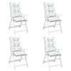 vidaXL Cuscini per Sedie 4 pz Motivo a Foglie 120x50x7 cm in Tessuto