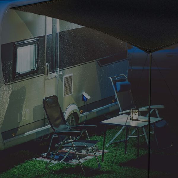 Mestic Tenda Parasole con LED 2,5x4 m Antracite