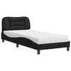 vidaXL Letto con Materasso Hvar Nero 80x200 cm in Similpelle