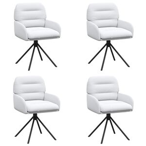vidaXL Sedie da pranzo girevoli 4 pz Similpelle Bianco