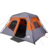 vidaXL Tenda Campeggio 6 Persone Grigio e Arancione Impermeabile
