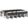 vidaXL Set da Pranzo da Giardino 11 pz con Cuscini in Polyrattan Nero
