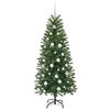 vidaXL Albero di Natale artificiale con 150 LED Verde 150 cm PE e PVC