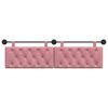 vidaXL Testata appesa Montaggio a parete Rosa 190 x 55 x 7 cm Velluto