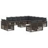 vidaXL Set Divano da Giardino 14 pz Grigio polyrattan
