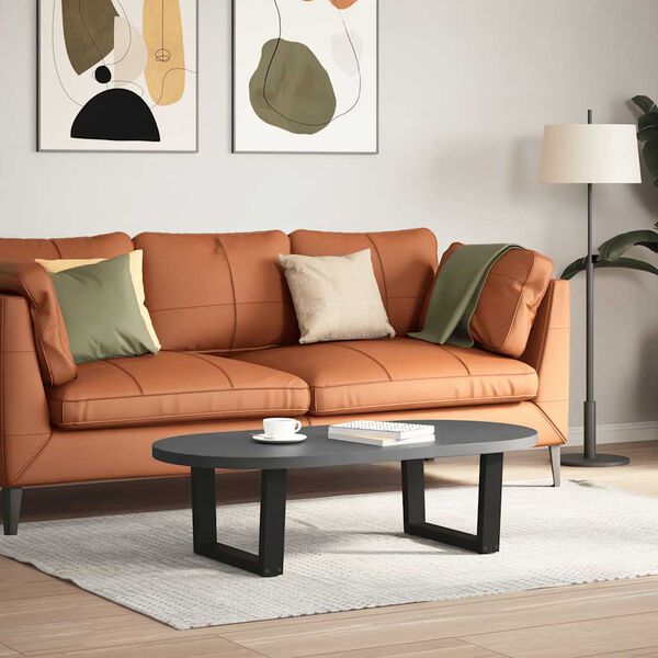 vidaXL Gambe per Tavolino da Caff&egrave; a Forma di V 2 pz Nere 50x(30-31,3) cm Acciaio