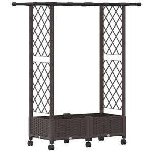 vidaXL Letto Rialzato con Griglia e Tetto Marrone 122,5 x 40 x 127 cm