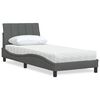 vidaXL Letto con Materasso Hanko Grigio Scuro 90x200 cm in Tessuto