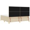 vidaXL Letto a molle con materasso Crema 200 x 200 cm Tessuto