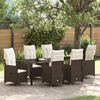 vidaXL Set da Pranzo per Giardino 7 pcs Marrone Poly Rattan