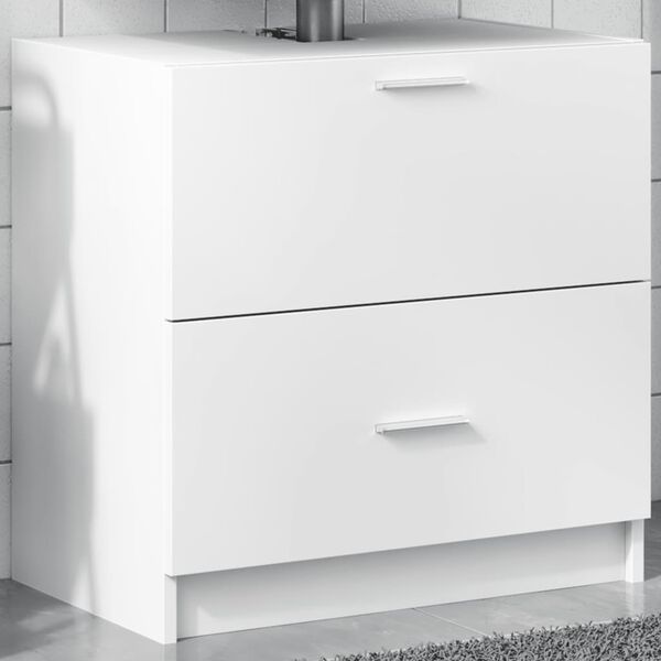 vidaXL Mobile Lavabo Bianco 59x37x59 cm in Truciolare