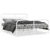 vidaXL Giroletto con Testiera e Pediera Metallo Bianco 193x203 cm
