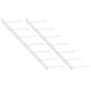 vidaXL Portavini da Parete per 7 Bottiglie 2 pz Metallo Bianco