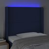 vidaXL Testiera a LED Blu 103x16x118/128 cm in Tessuto