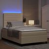 vidaXL Letto a molle con materasso con led Crema 120 x 200 cm Tessuto
