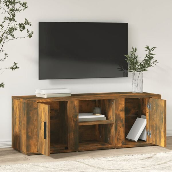 vidaXL Mobile TV Rovere Fumo 100x31,5x35 cm in Legno Multistrato