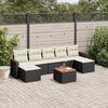 vidaXL Set Divani da Giardino con Cuscini 8 pz Nero in Polyrattan