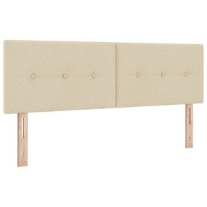 vidaXL Testiera LED con strisce LED con testiera Crema 144 cm Tessuto