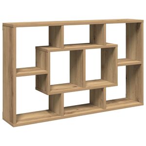 vidaXL Mensola da parete artigianale in rovere 85x16x52,5 cm in legno ingegnerizzato