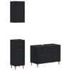 vidaXL Set di armadietti da bagno in 3 pezzi ALKMAAR Nero