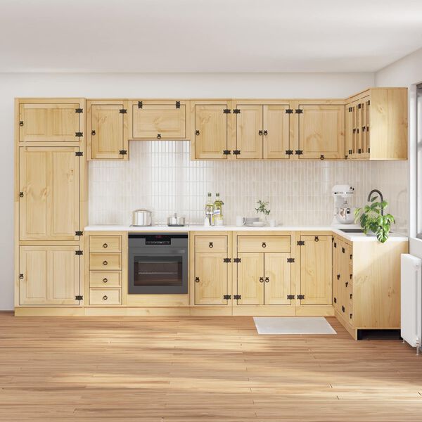 vidaXL Armadietto con cassetto SKI 14 pcs Marrone Miele Pino massello