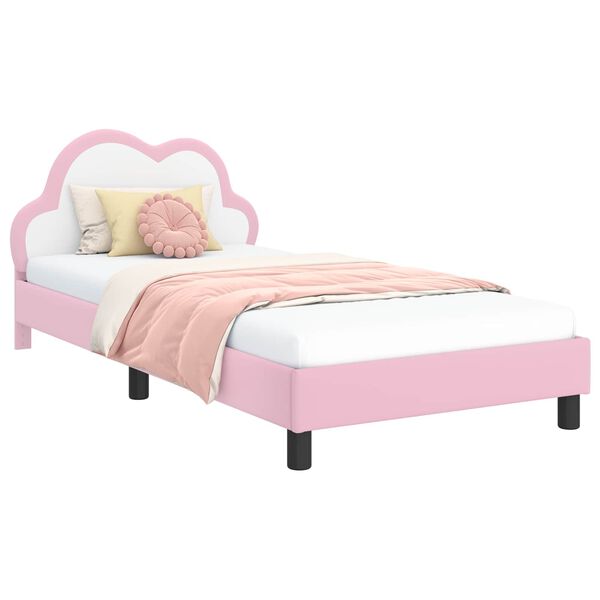 vidaXL Struttura letto bambini con testata Rosa 80 x 200 cm PU