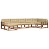 vidaXL Set di divani da esterno con cuscino 7 pcs Naturale e Beige