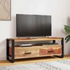 vidaXL Mobile Porta TV 120x35x45 cm Legno Massello con Finitura Ambra