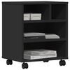 vidaXL Supporto per Stampante con Ruote Nero 41x32x48 cm