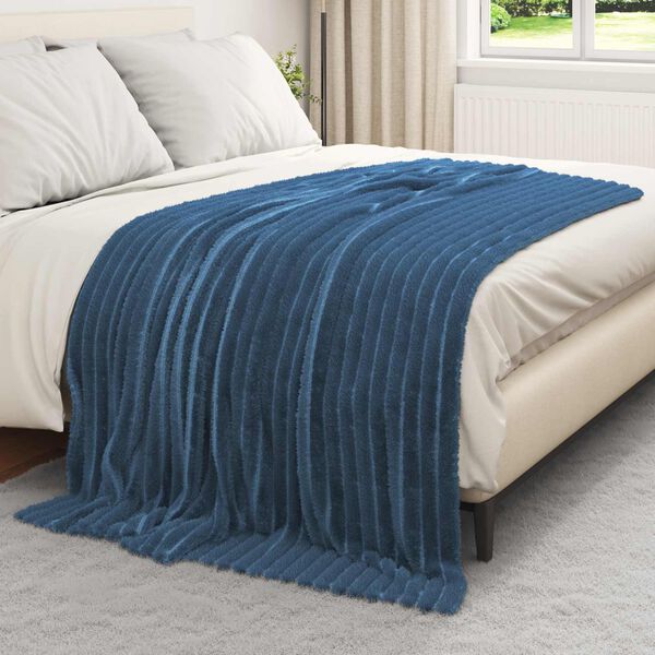 vidaXL Coperta Blu navy 200 x 150 cm Panno