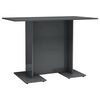 vidaXL Tavolo da Pranzo Grigio Lucido 110x60x75cm in Legno Multistrato