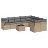 vidaXL Set Divano da Giardino 10 pz con Cuscini Beige in Polyrattan