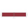 vidaXL Tenda da Sole Laterale Retrattile Rossa 220x1200 cm