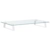 vidaXL Supporto per Monitor Bianco 60x35x8cm Vetro Temperato e Metallo