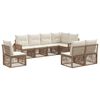 vidaXL Set Divano da Giardino 8 pz Beige e Bianco Crema polyrattan