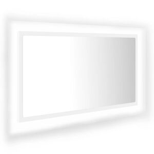 vidaXL Specchio da Bagno con LED Bianco 80x8,5x37 cm in Acrilico