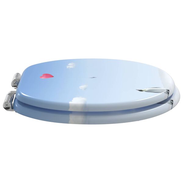 vidaXL Sedile del WC Blu 44 x 38 cm Pannello MDF