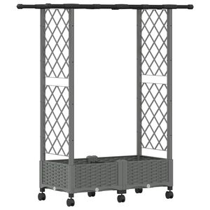 vidaXL Letto Rialzato con Griglia e Tetto Grigio Chiaro PP