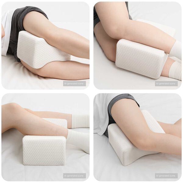vidaXL Knee Pillow Bianco Schiuma di memoria e poliestere