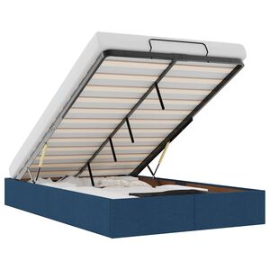vidaXL Struttura Letto Pouf senza Materasso Blu 120x200 cm in Tessuto